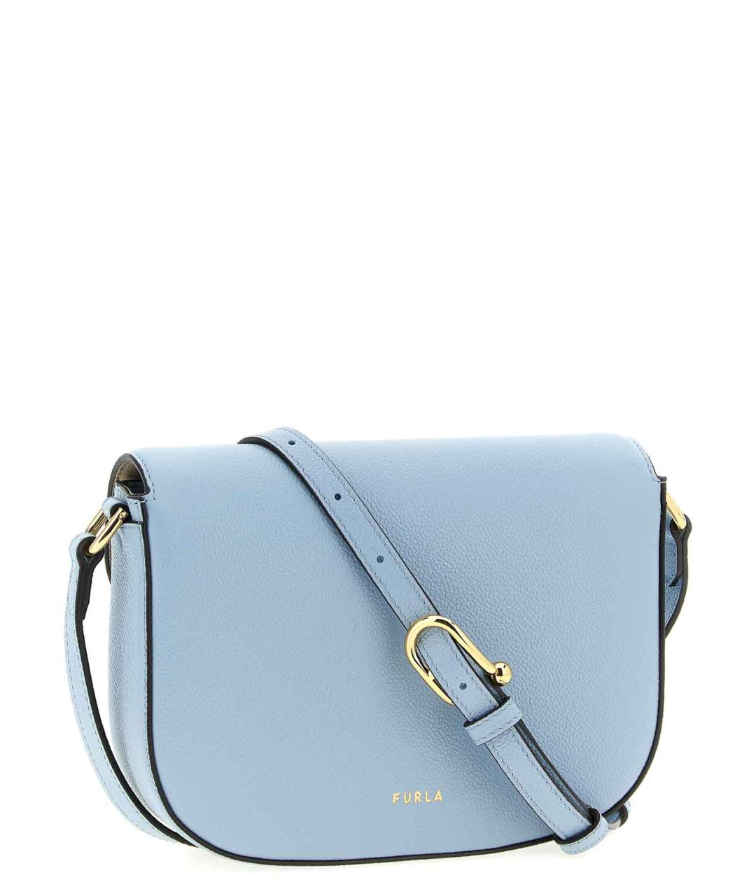 FURLA Голубая кожаная сумка через плечо, фото 2