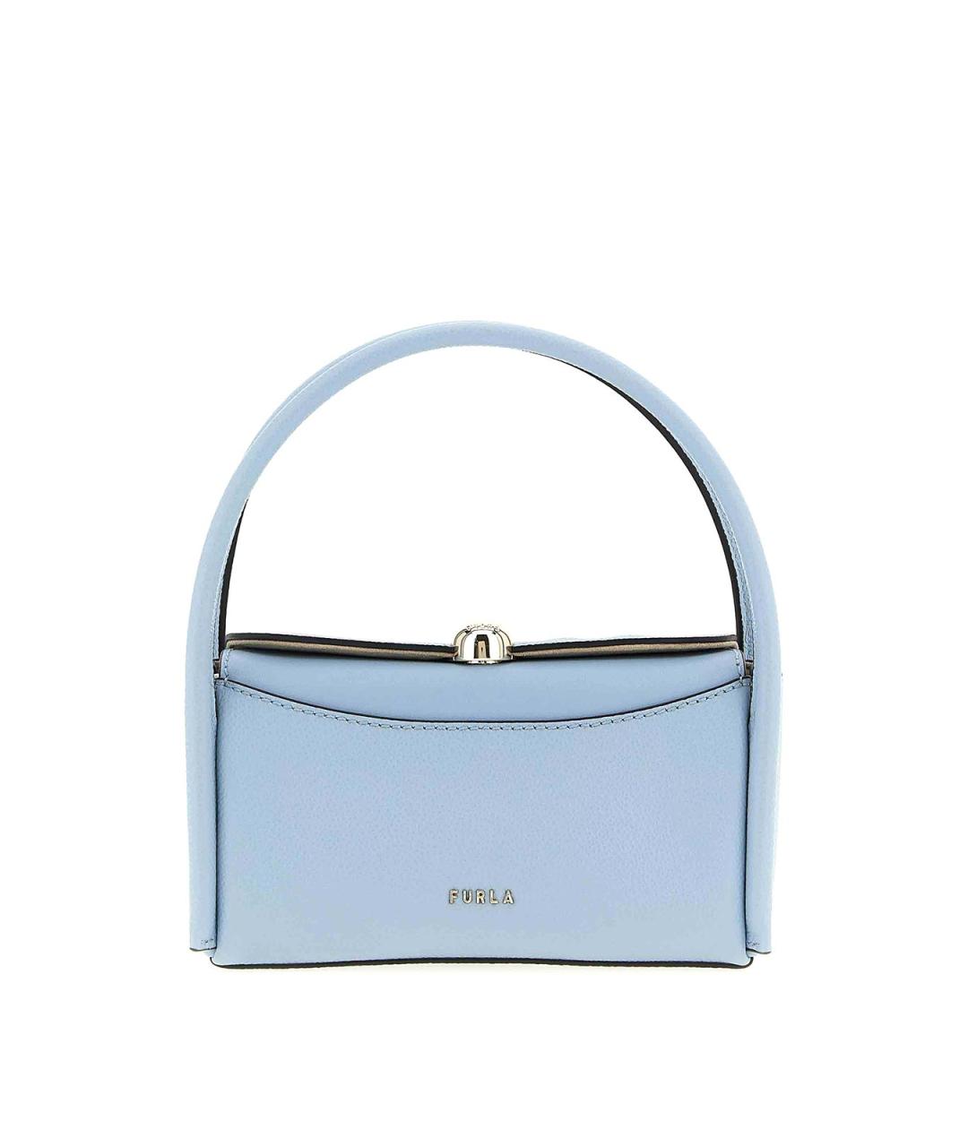 FURLA Голубая кожаная сумка через плечо, фото 1
