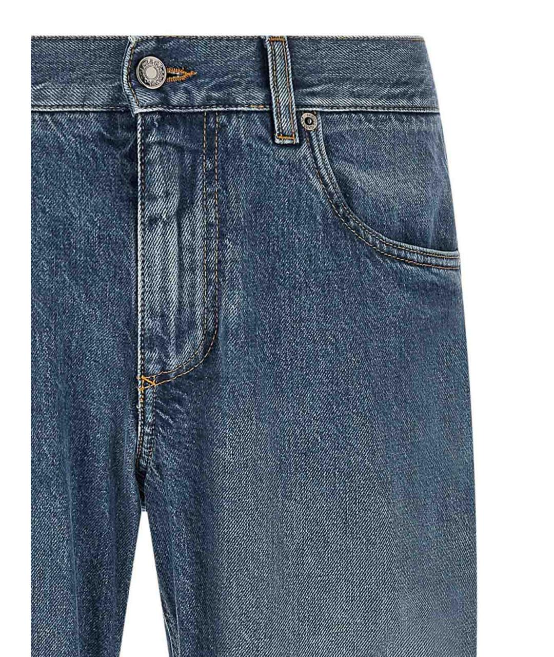 DOLCE&GABBANA Синие хлопковые прямые джинсы, фото 3
