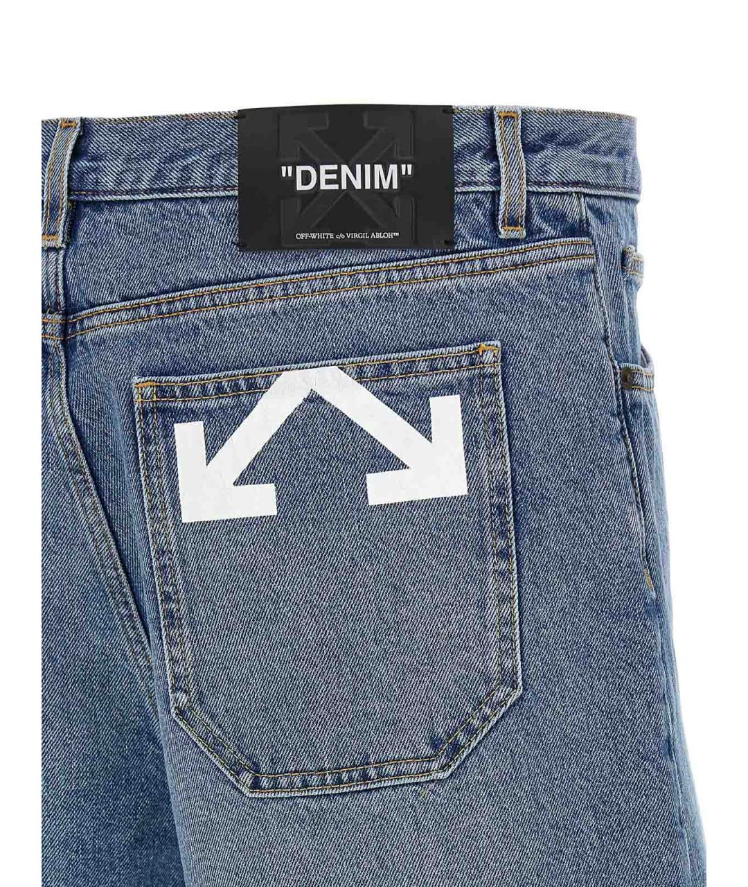 OFF-WHITE Синие хлопковые шорты, фото 4