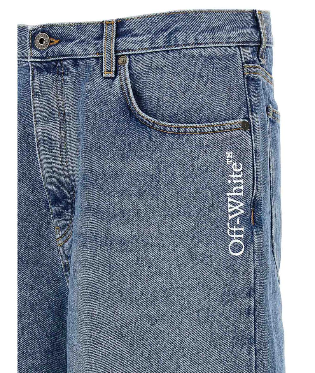 OFF-WHITE Синие хлопковые шорты, фото 3