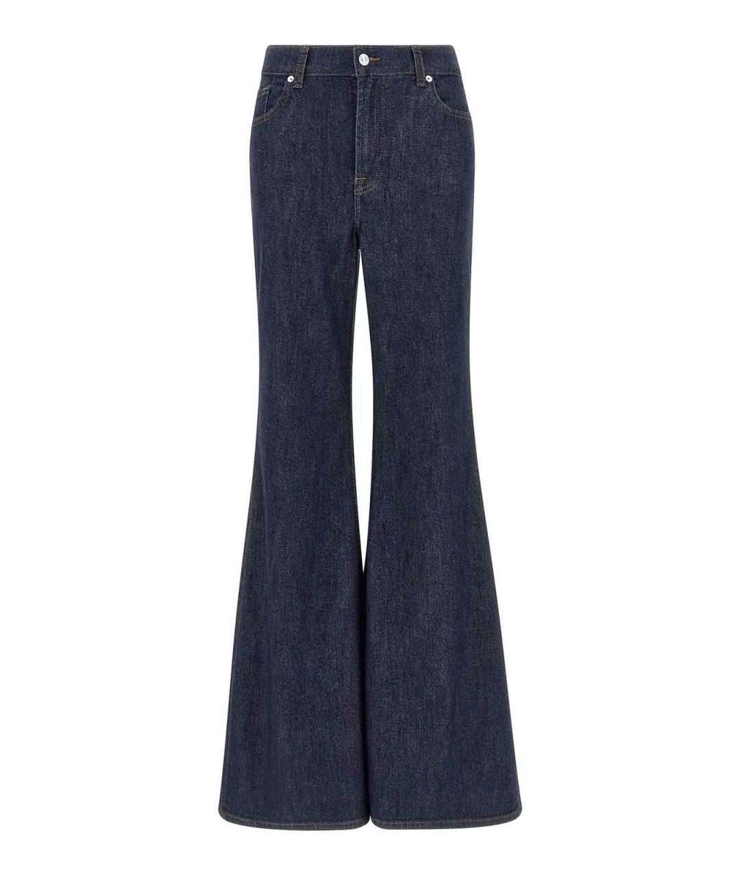 7 FOR ALL MANKIND Синие хлопковые джинсы клеш, фото 1