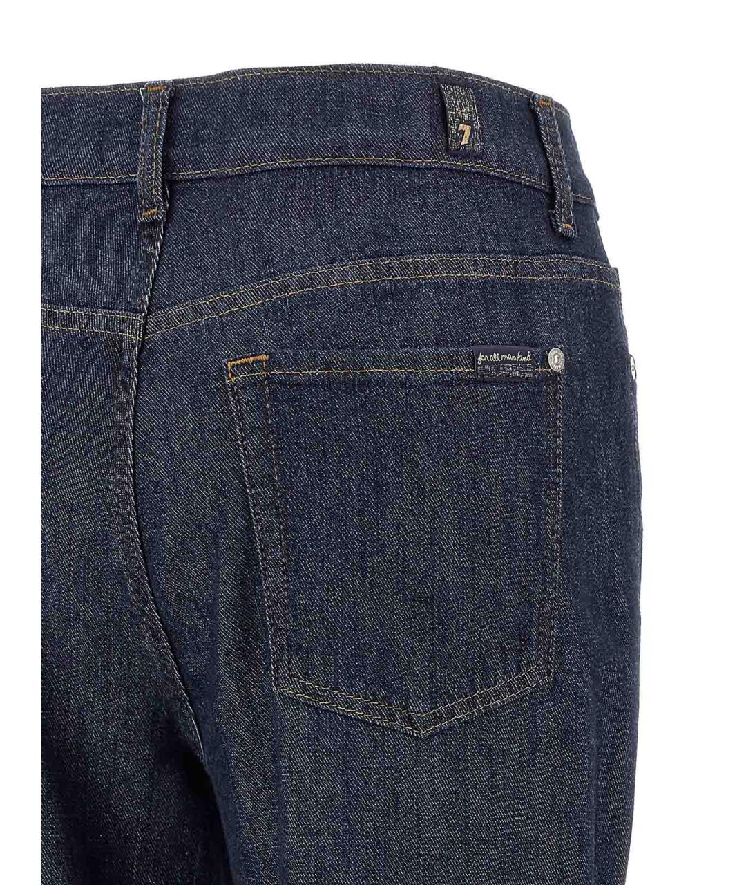 7 FOR ALL MANKIND Синие хлопковые джинсы клеш, фото 4