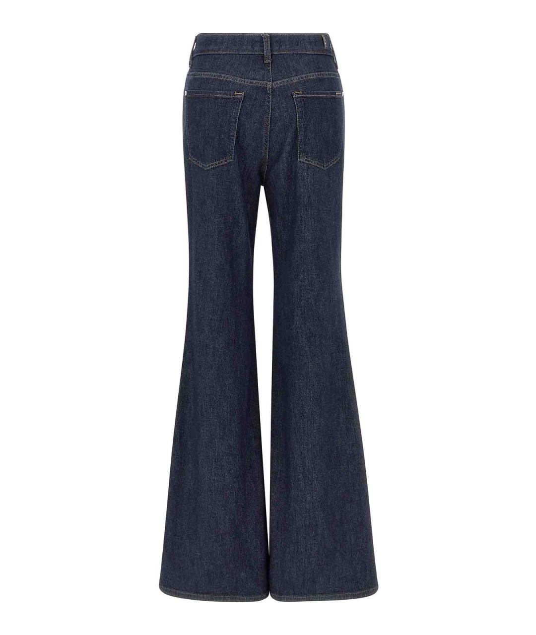 7 FOR ALL MANKIND Синие хлопковые джинсы клеш, фото 2