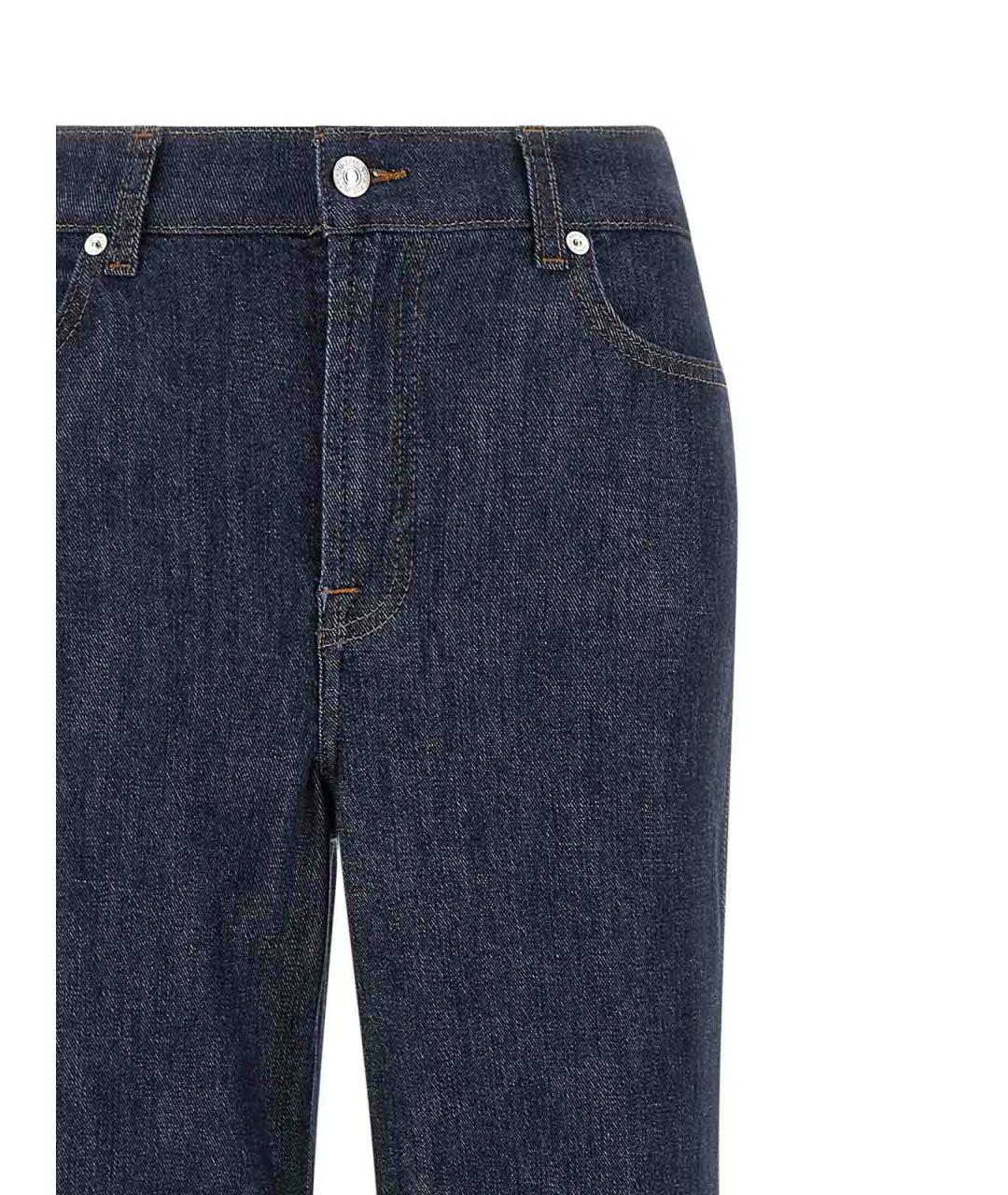 7 FOR ALL MANKIND Синие хлопковые джинсы клеш, фото 3