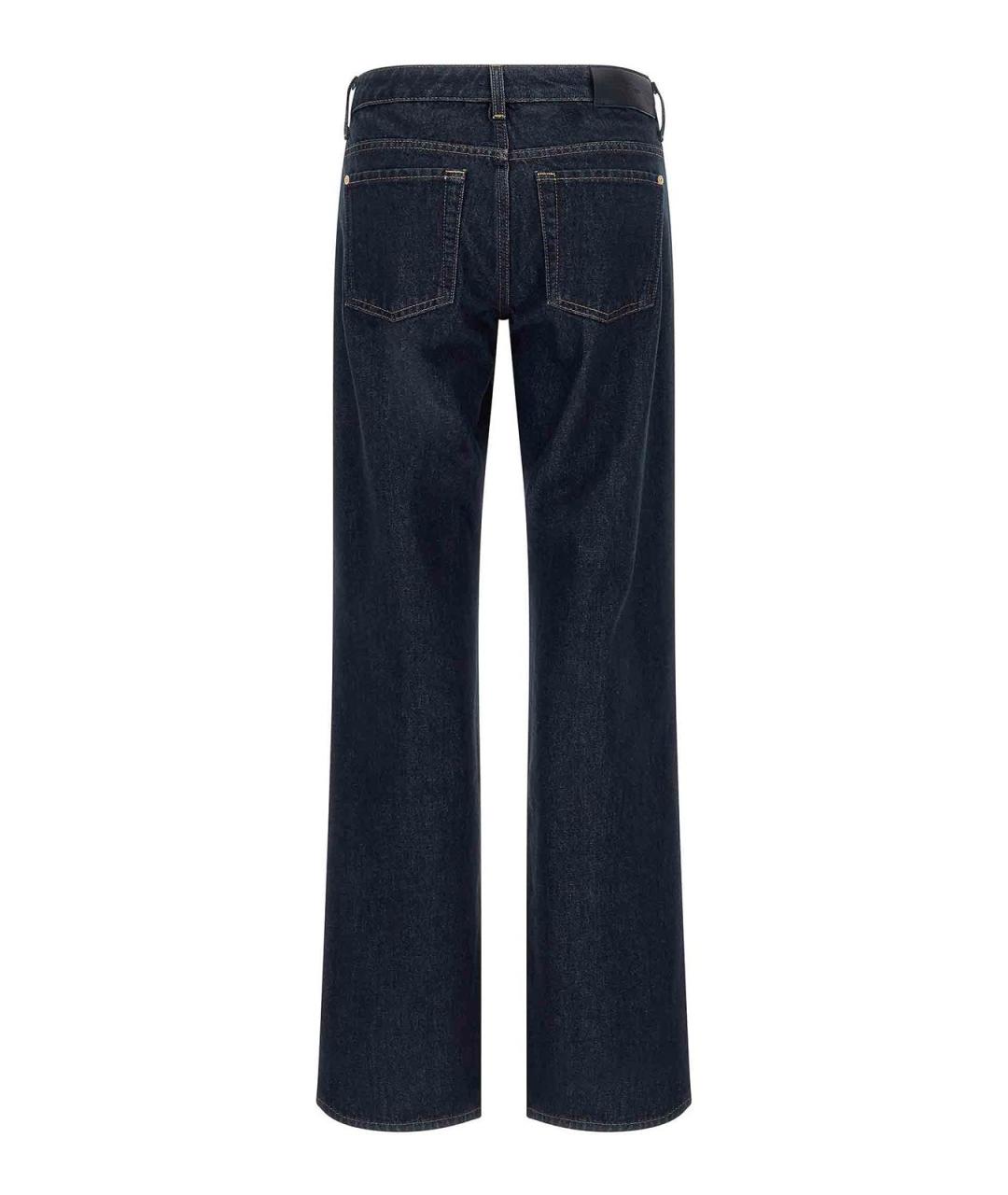 7 FOR ALL MANKIND Синие хлопковые прямые джинсы, фото 2