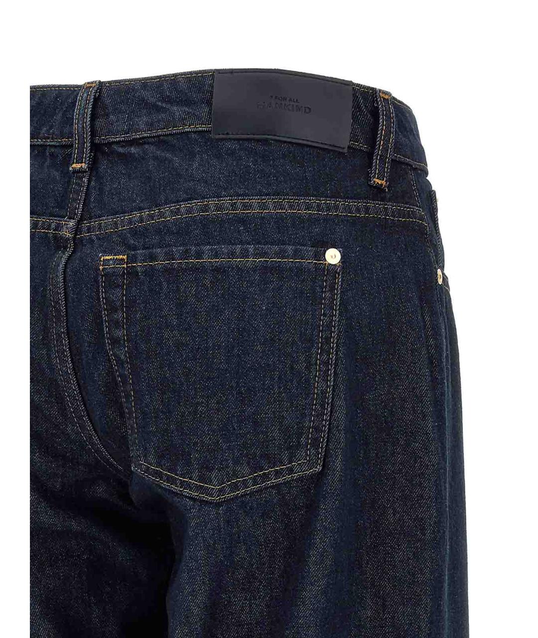 7 FOR ALL MANKIND Синие хлопковые прямые джинсы, фото 4