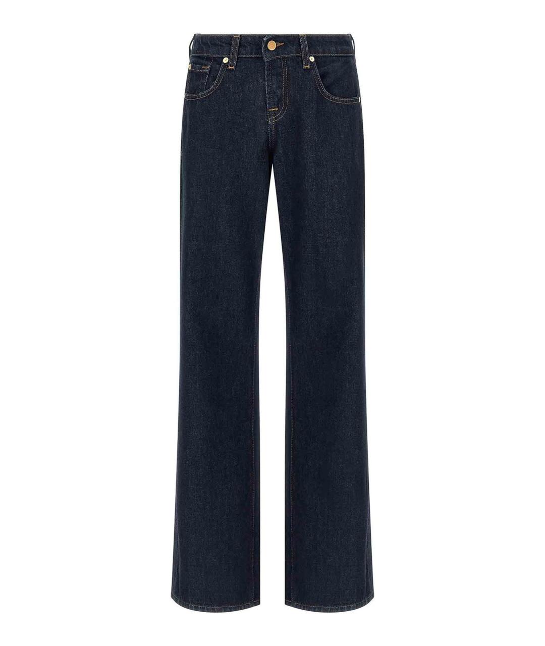 7 FOR ALL MANKIND Синие хлопковые прямые джинсы, фото 1