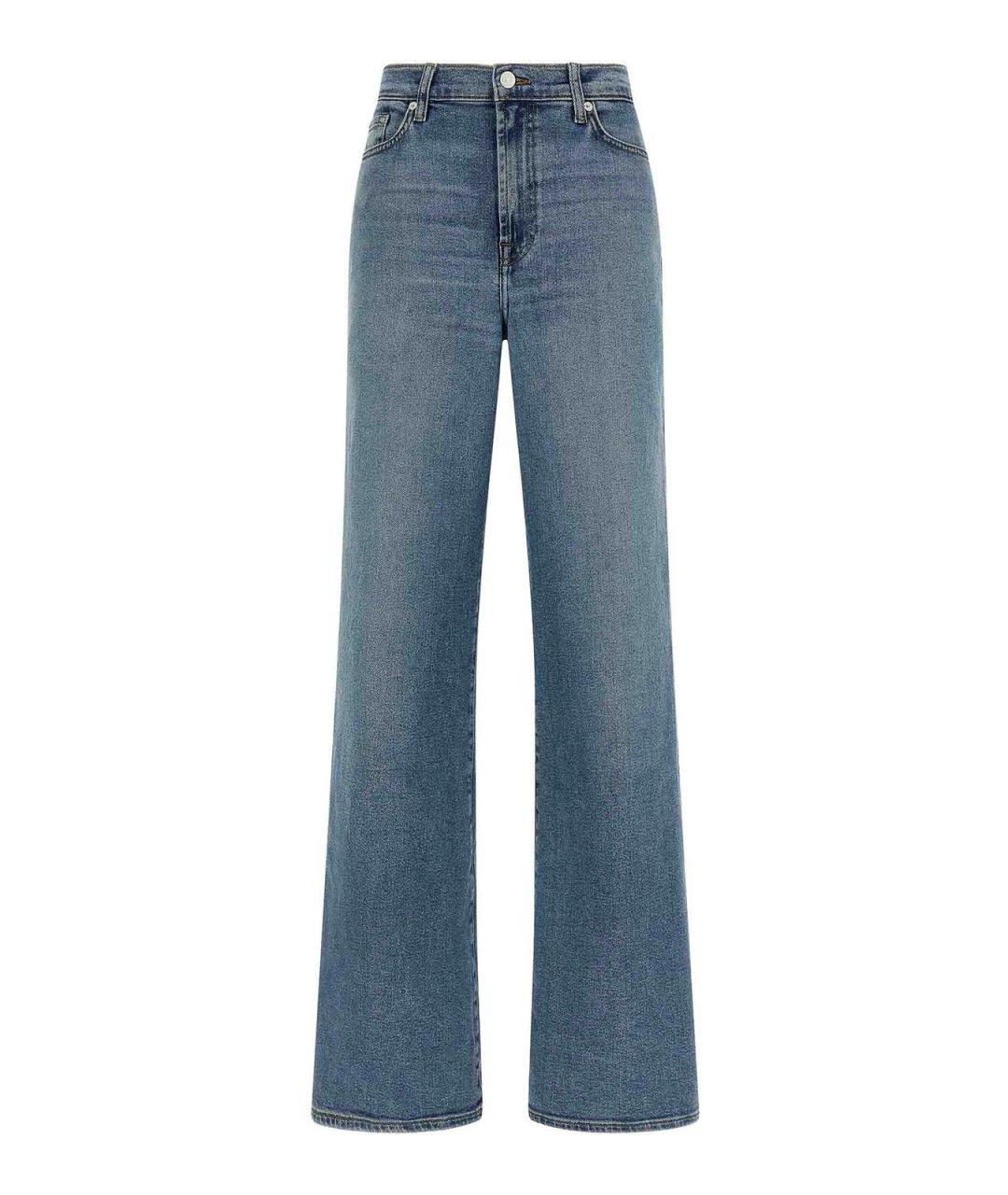 7 FOR ALL MANKIND Синие хлопковые прямые джинсы, фото 1