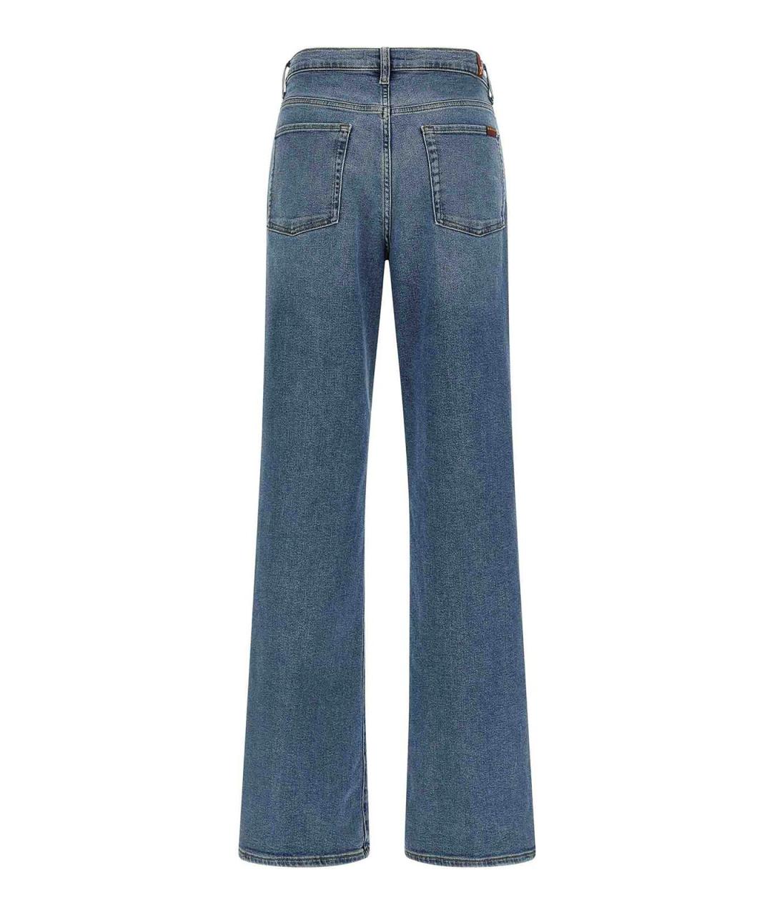 7 FOR ALL MANKIND Синие хлопковые прямые джинсы, фото 2