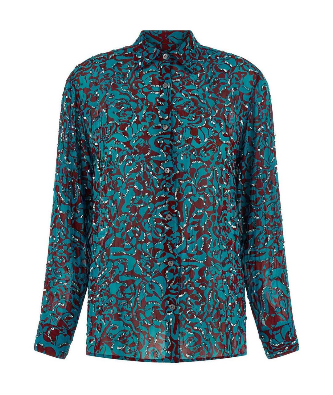 DRIES VAN NOTEN Голубая вискозная рубашка, фото 1