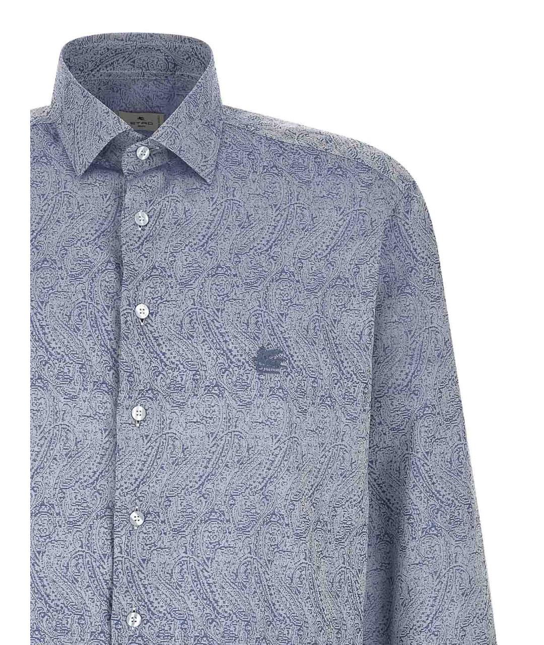 ETRO Синяя хлопковая классическая рубашка, фото 3