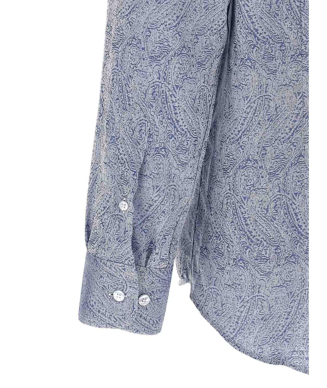 ETRO Синяя хлопковая классическая рубашка, фото 4