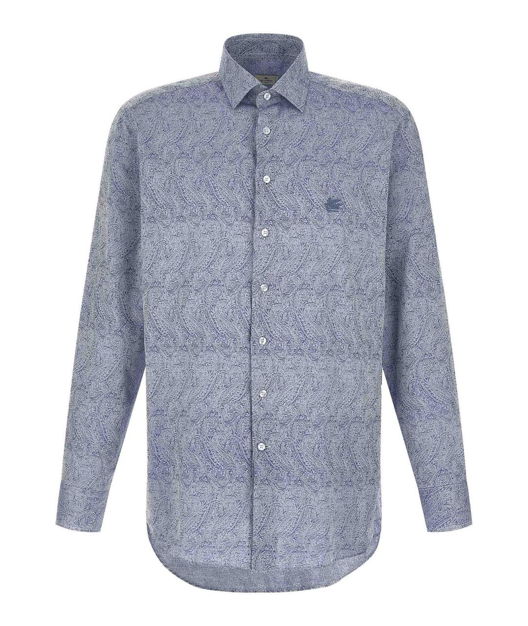 ETRO Синяя хлопковая классическая рубашка, фото 1