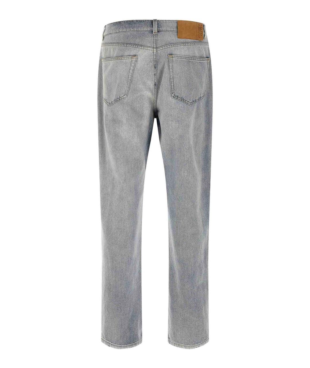 MM6 MAISON MARGIELA Голубые хлопковые прямые джинсы, фото 2