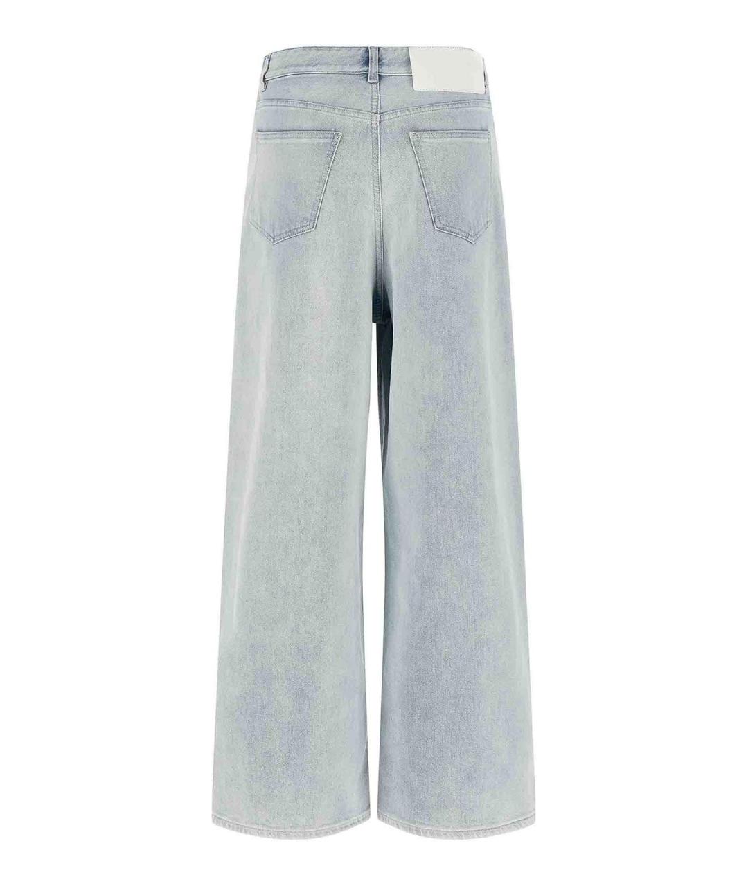 MM6 MAISON MARGIELA Голубые хлопковые прямые джинсы, фото 2