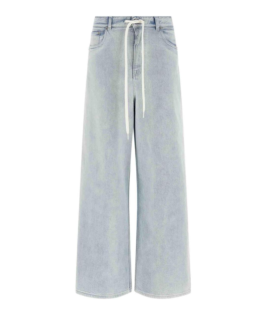 MM6 MAISON MARGIELA Голубые хлопковые прямые джинсы, фото 1