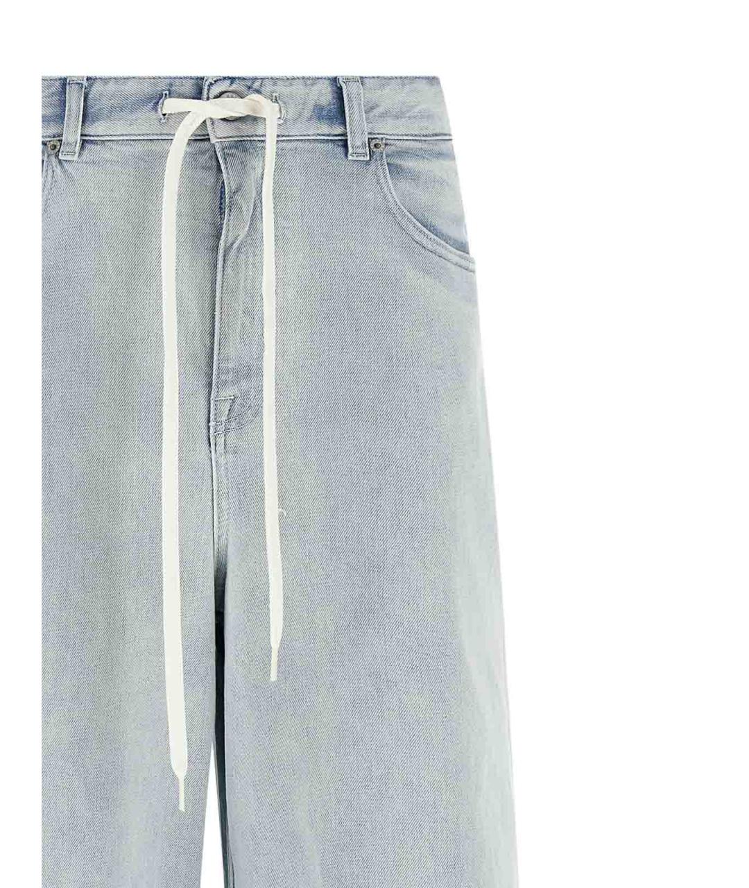 MM6 MAISON MARGIELA Голубые хлопковые прямые джинсы, фото 3