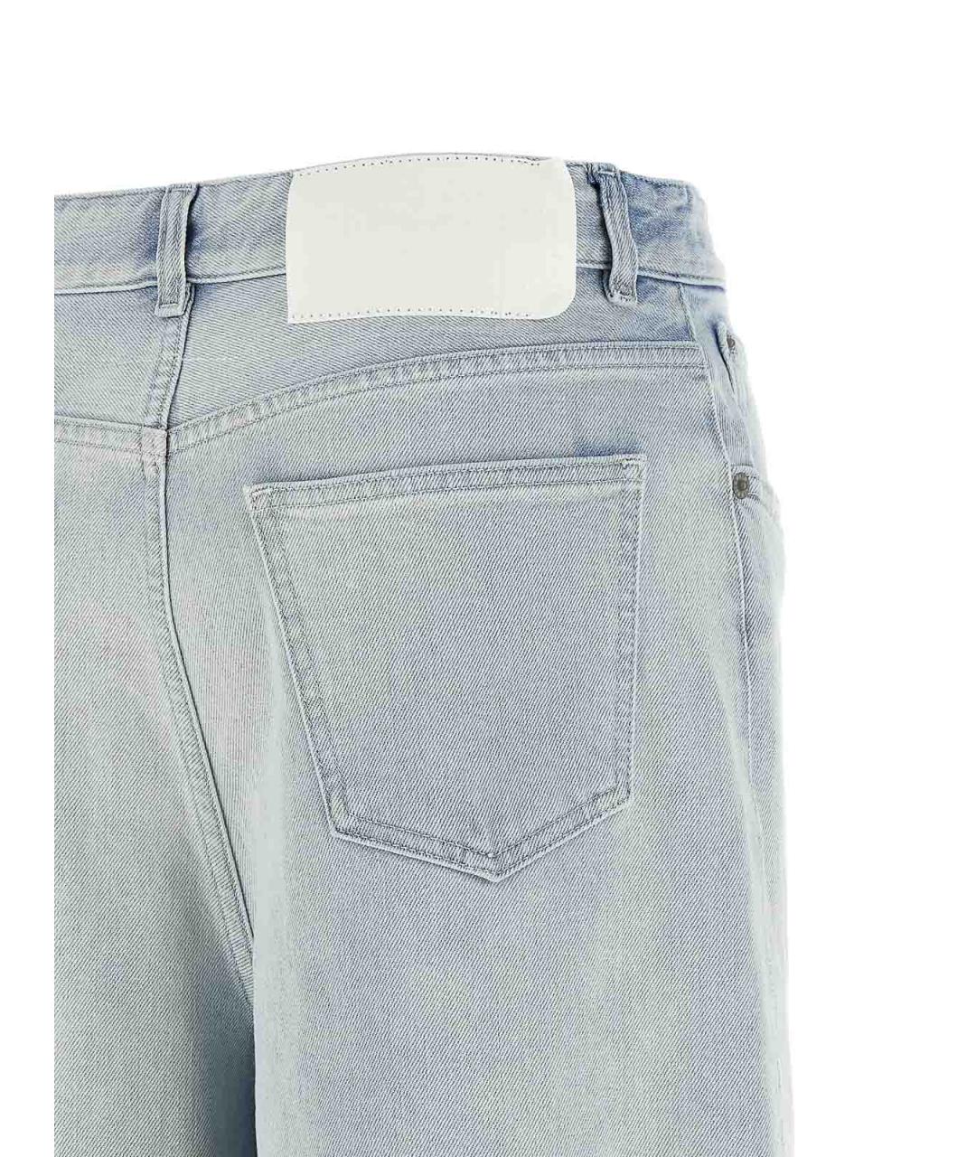 MM6 MAISON MARGIELA Голубые хлопковые прямые джинсы, фото 4