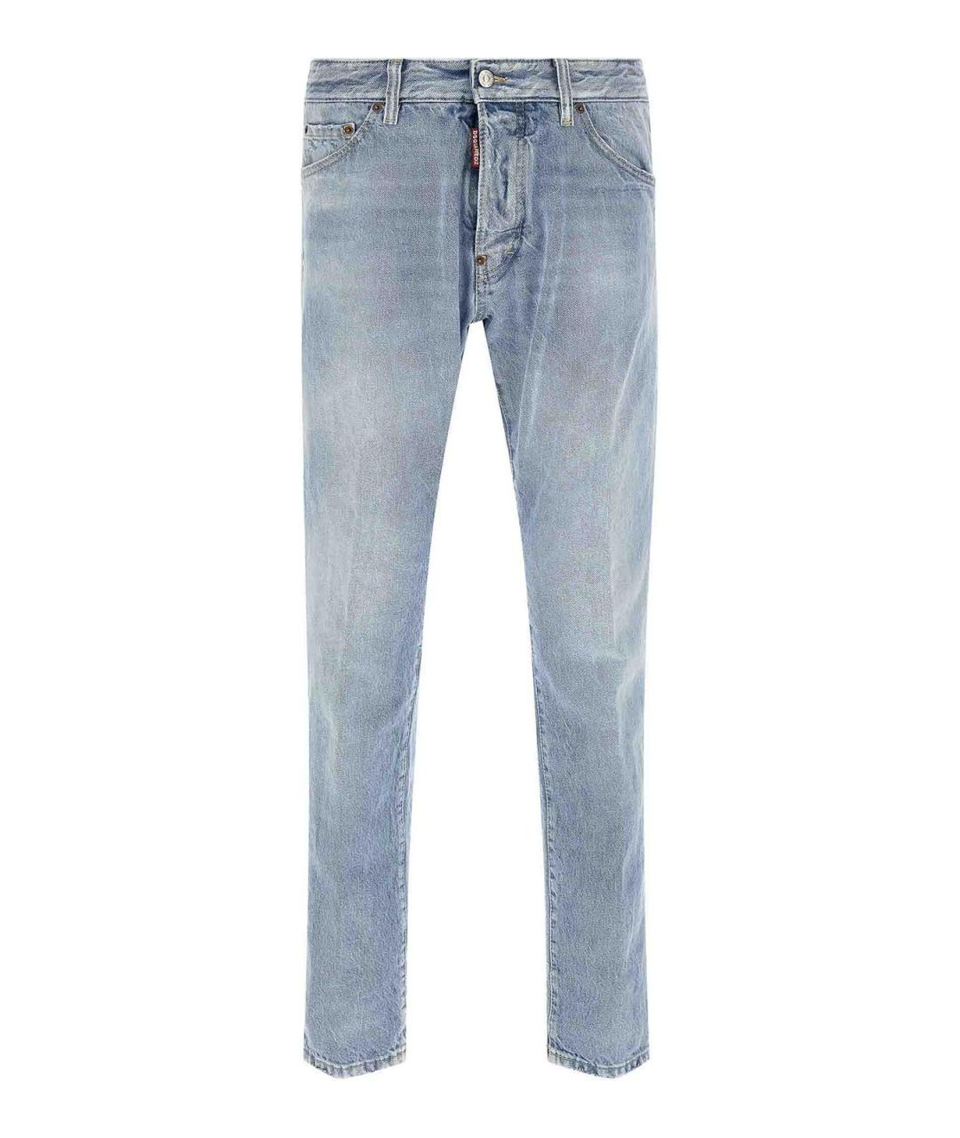 DSQUARED2 Голубые хлопковые джинсы скинни, фото 1
