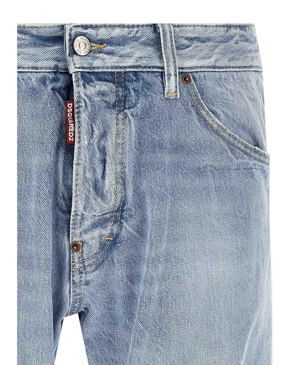 DSQUARED2 Голубые хлопковые джинсы скинни, фото 3