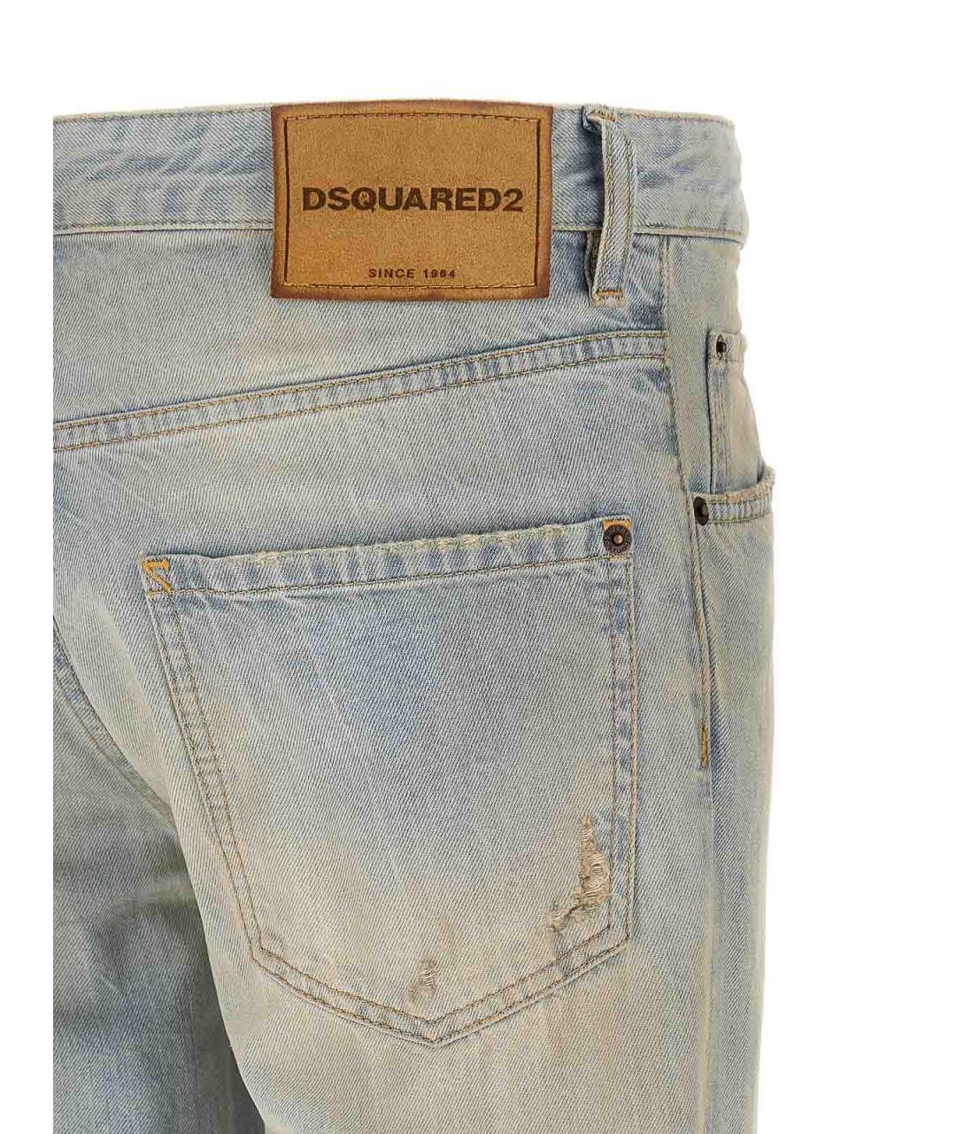 DSQUARED2 Голубые хлопко-эластановые джинсы скинни, фото 4