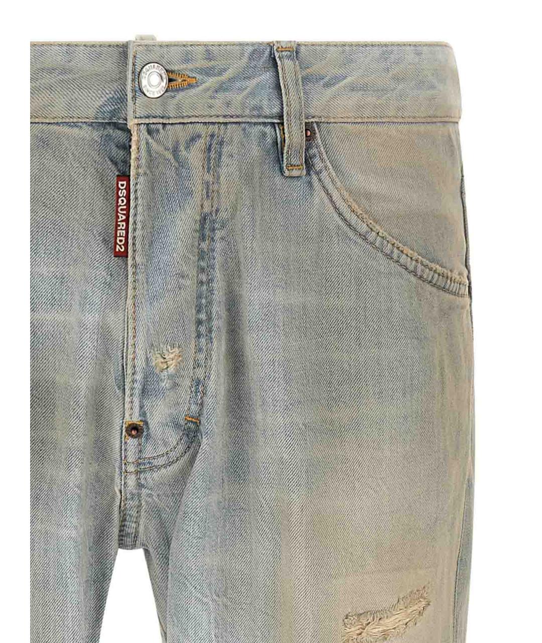DSQUARED2 Голубые хлопко-эластановые джинсы скинни, фото 3