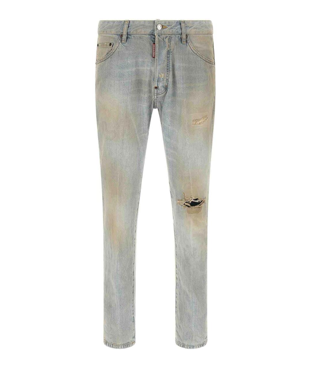 DSQUARED2 Голубые хлопко-эластановые джинсы скинни, фото 1