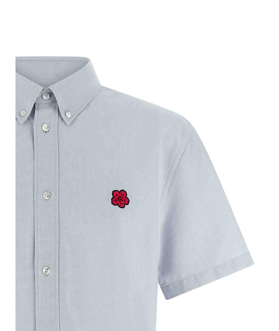 KENZO Голубая хлопковая классическая рубашка, фото 3