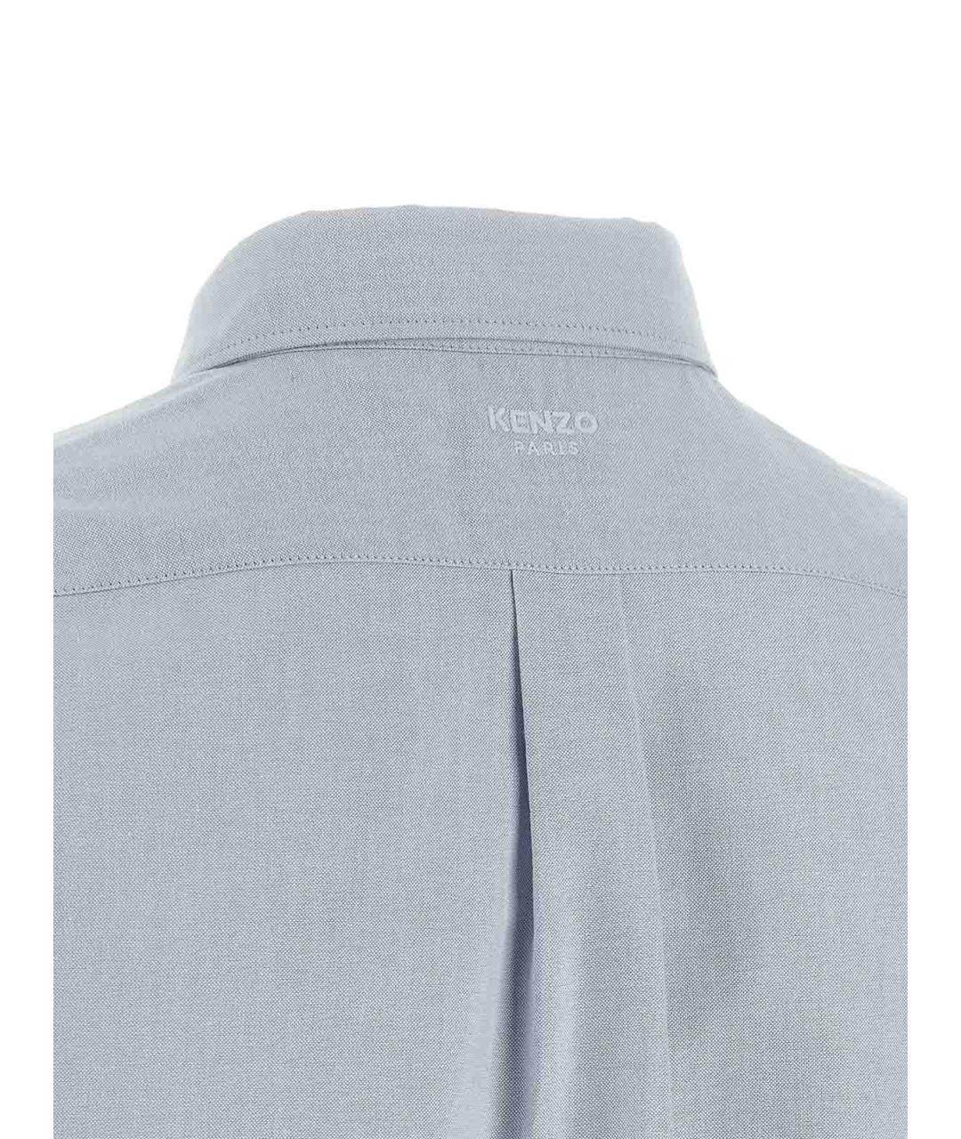 KENZO Голубая хлопковая классическая рубашка, фото 4