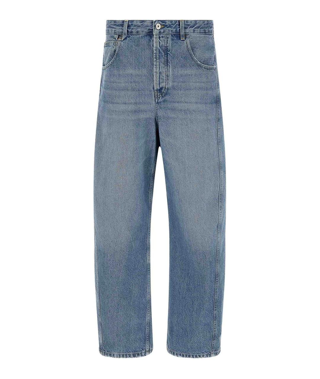 JACQUEMUS Голубые хлопковые прямые джинсы, фото 1