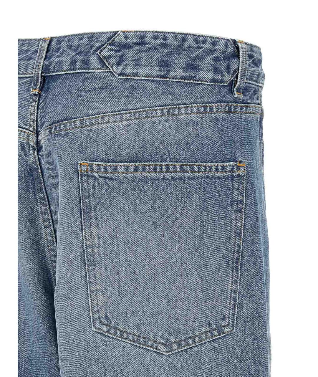 JACQUEMUS Голубые хлопковые прямые джинсы, фото 4