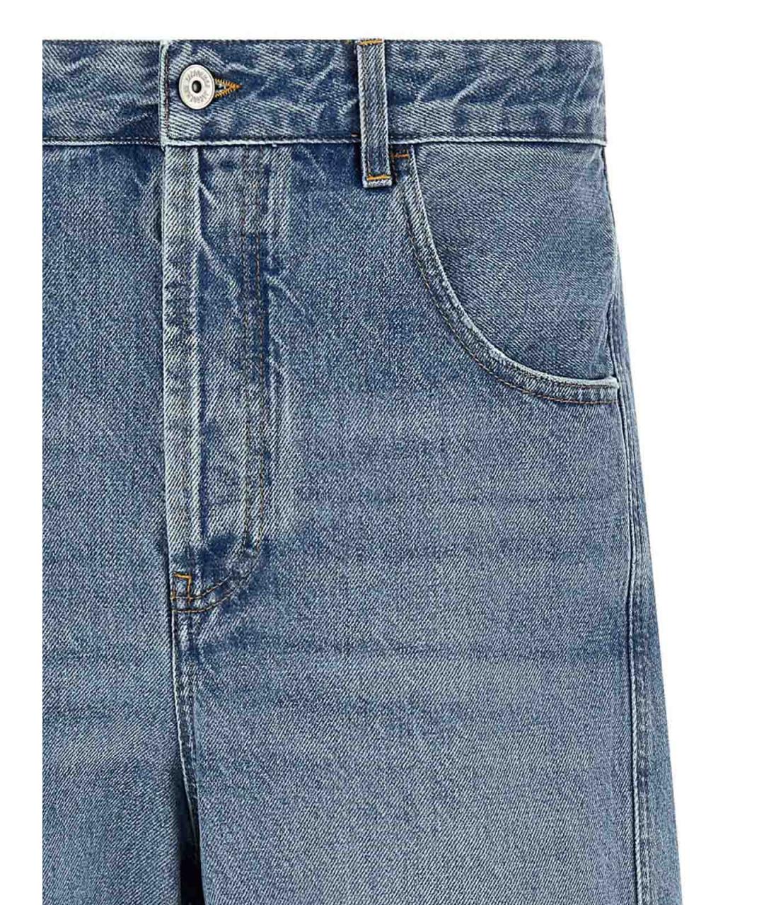 JACQUEMUS Голубые хлопковые прямые джинсы, фото 3
