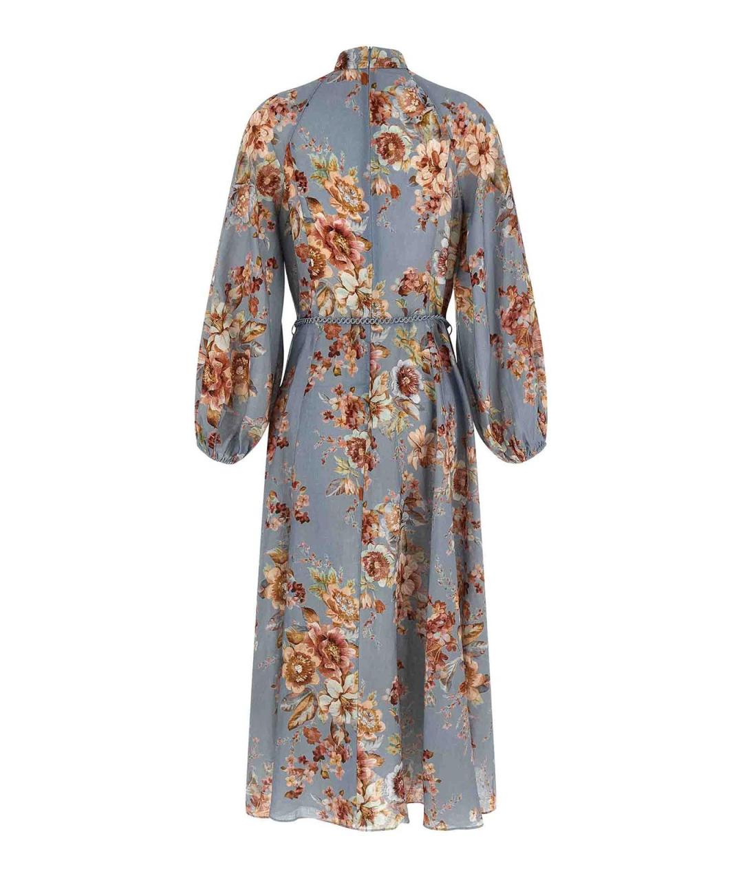 ZIMMERMANN Голубое льняное повседневное платье, фото 2