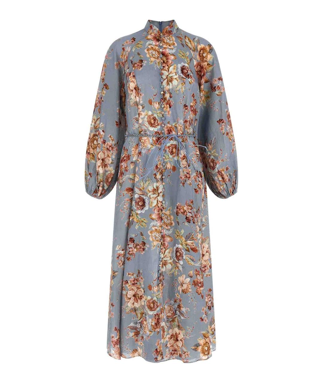 ZIMMERMANN Голубое льняное повседневное платье, фото 1