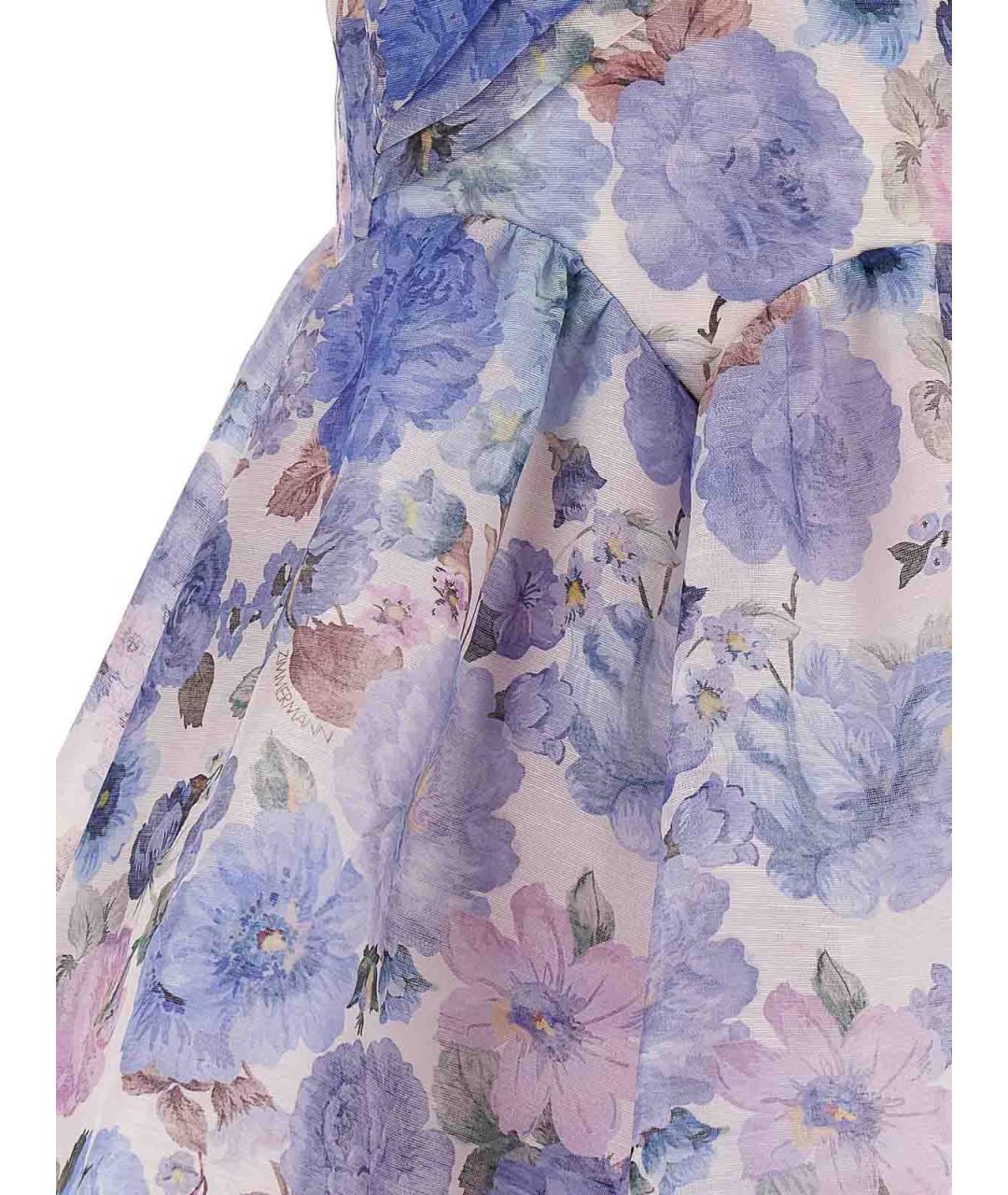 ZIMMERMANN Голубое льняное повседневное платье, фото 4