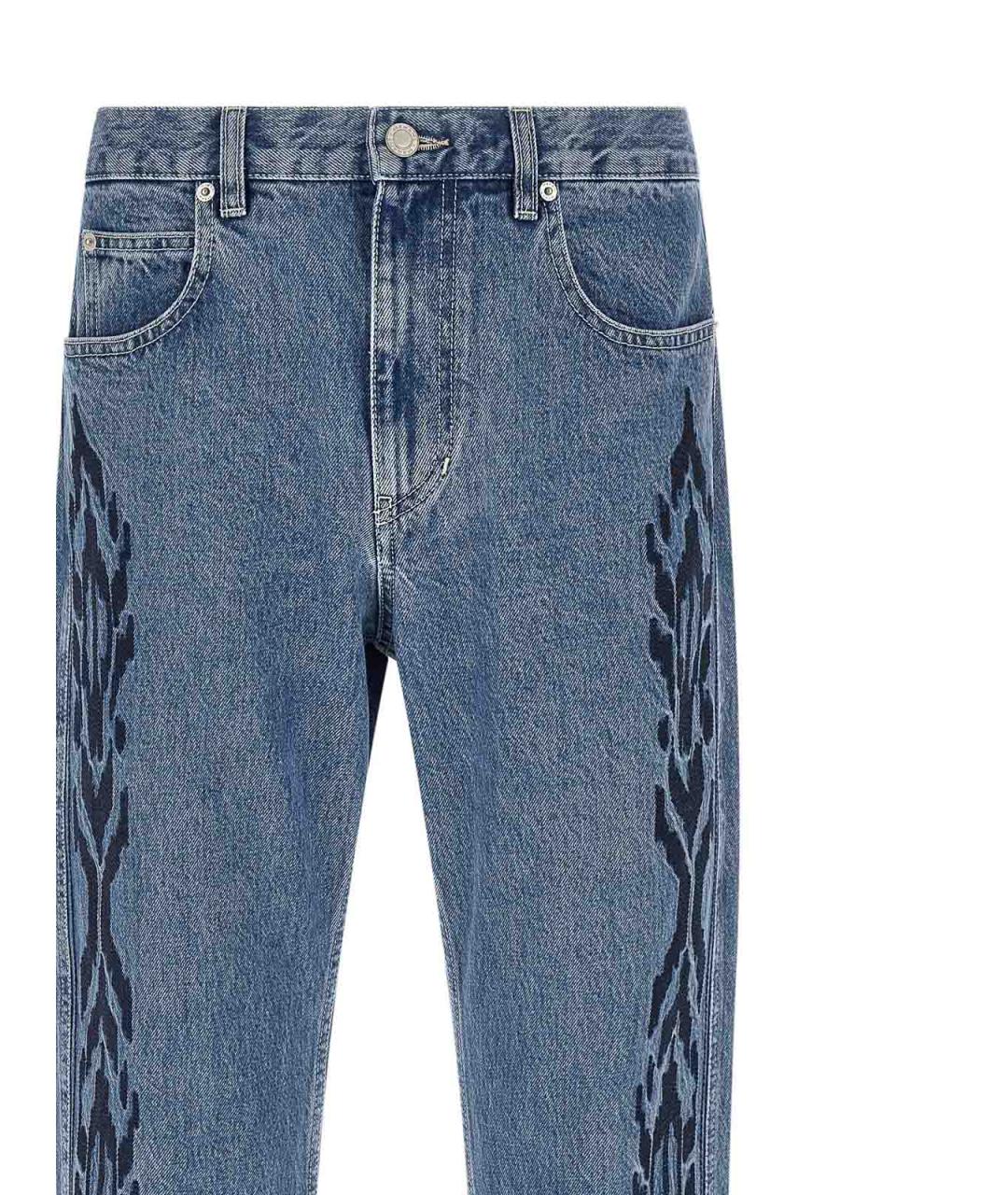 ISABEL MARANT Синие хлопковые прямые джинсы, фото 4