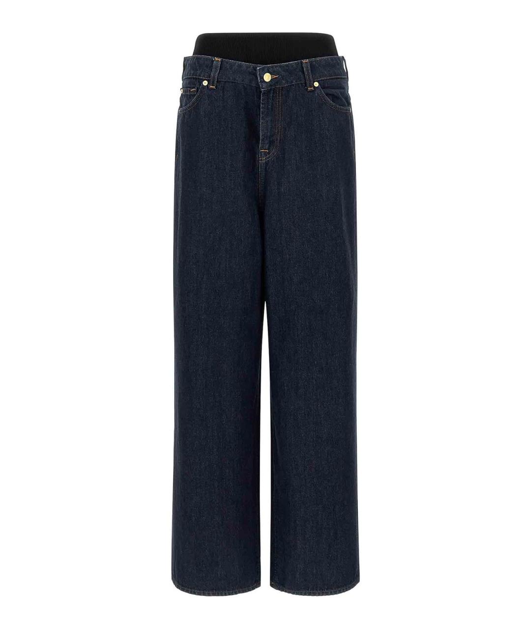 7 FOR ALL MANKIND Синие хлопковые прямые джинсы, фото 1