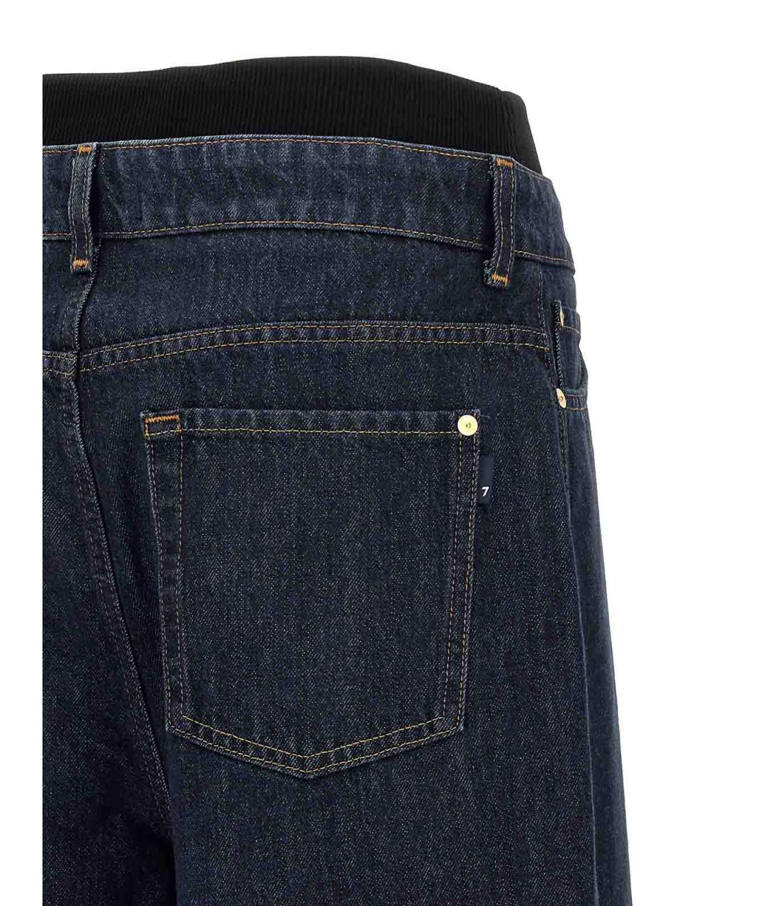 7 FOR ALL MANKIND Синие хлопковые прямые джинсы, фото 4