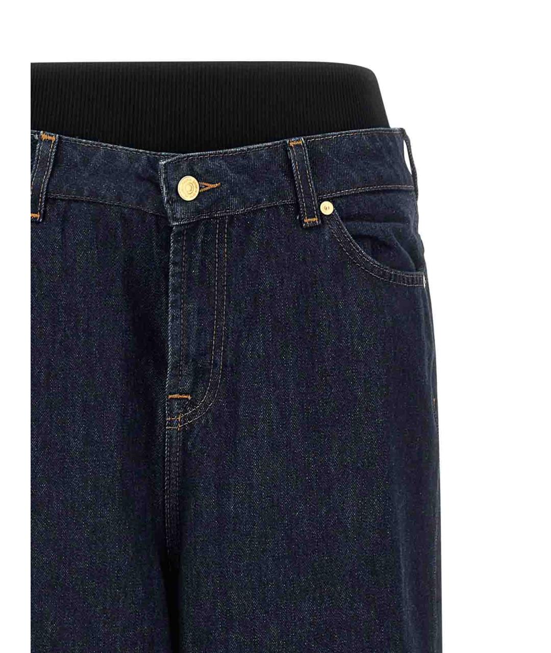 7 FOR ALL MANKIND Синие хлопковые прямые джинсы, фото 3