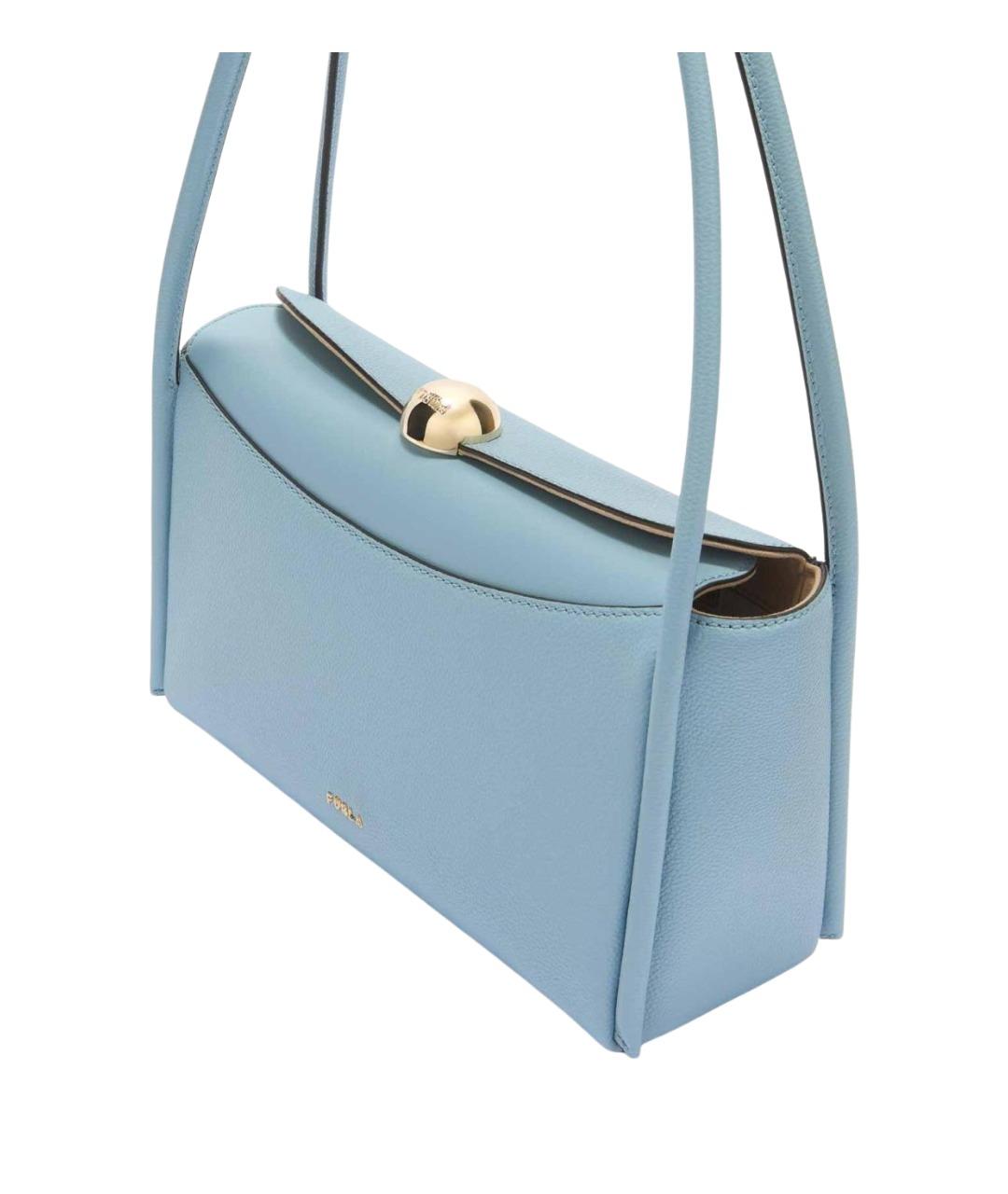 FURLA Голубая кожаная сумка через плечо, фото 2