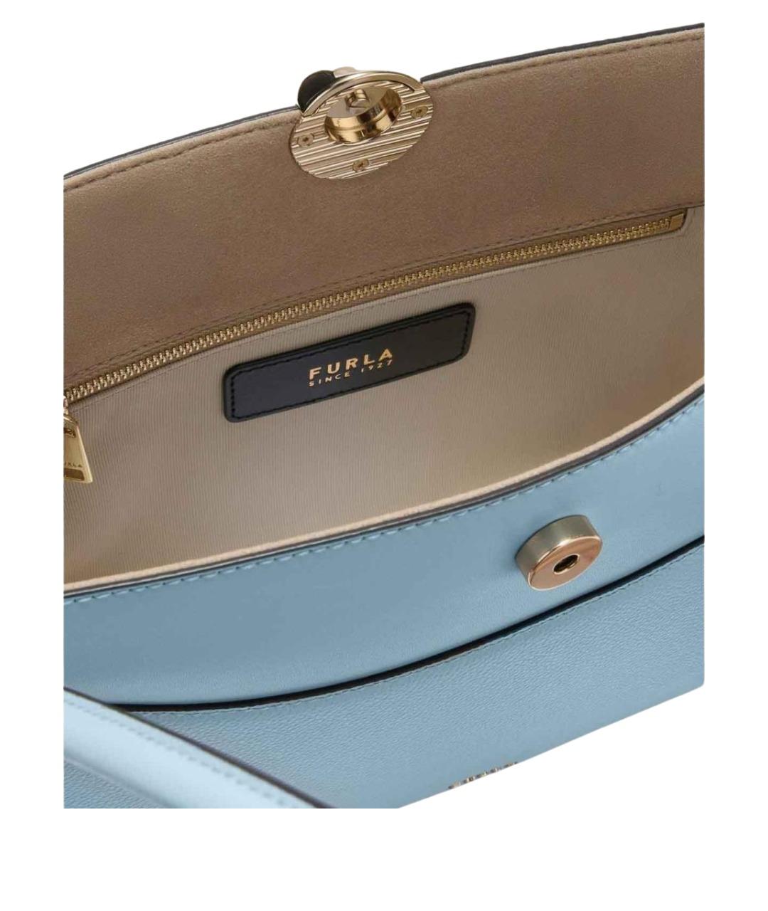 FURLA Голубая кожаная сумка через плечо, фото 4