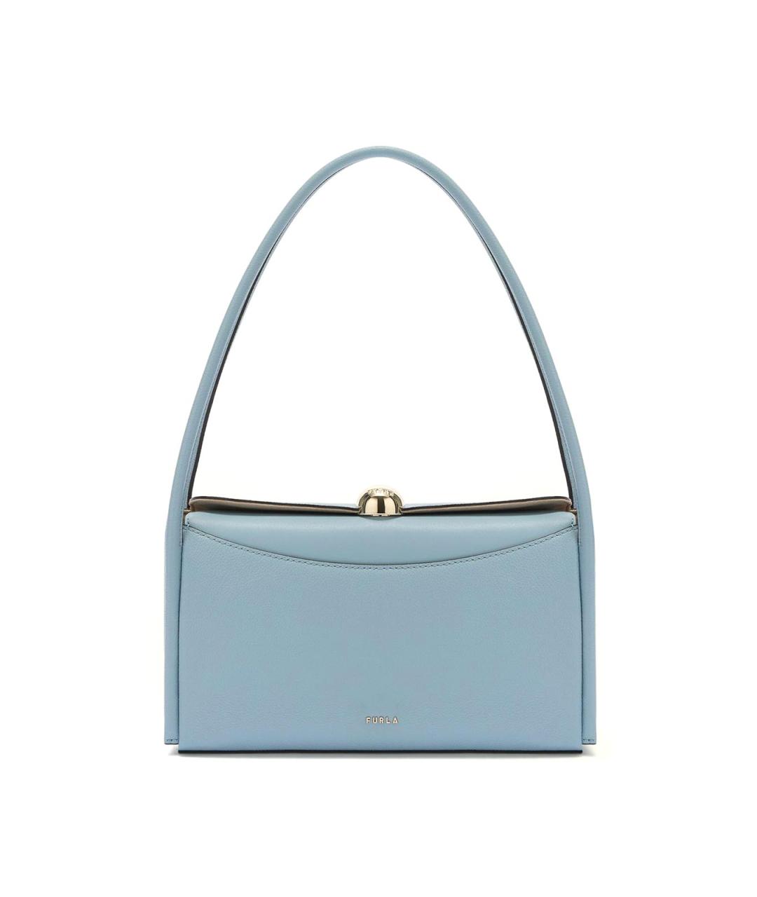 FURLA Голубая кожаная сумка через плечо, фото 1