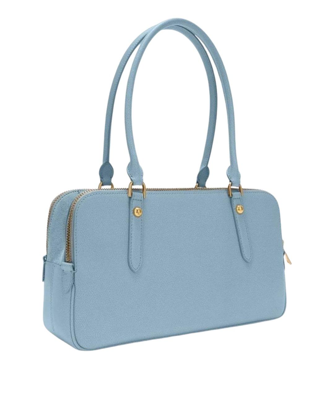 FURLA Голубая кожаная сумка через плечо, фото 4