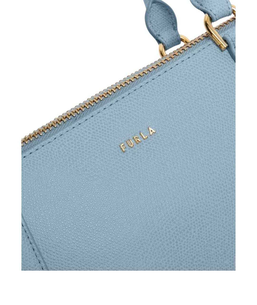 FURLA Голубая кожаная сумка через плечо, фото 3