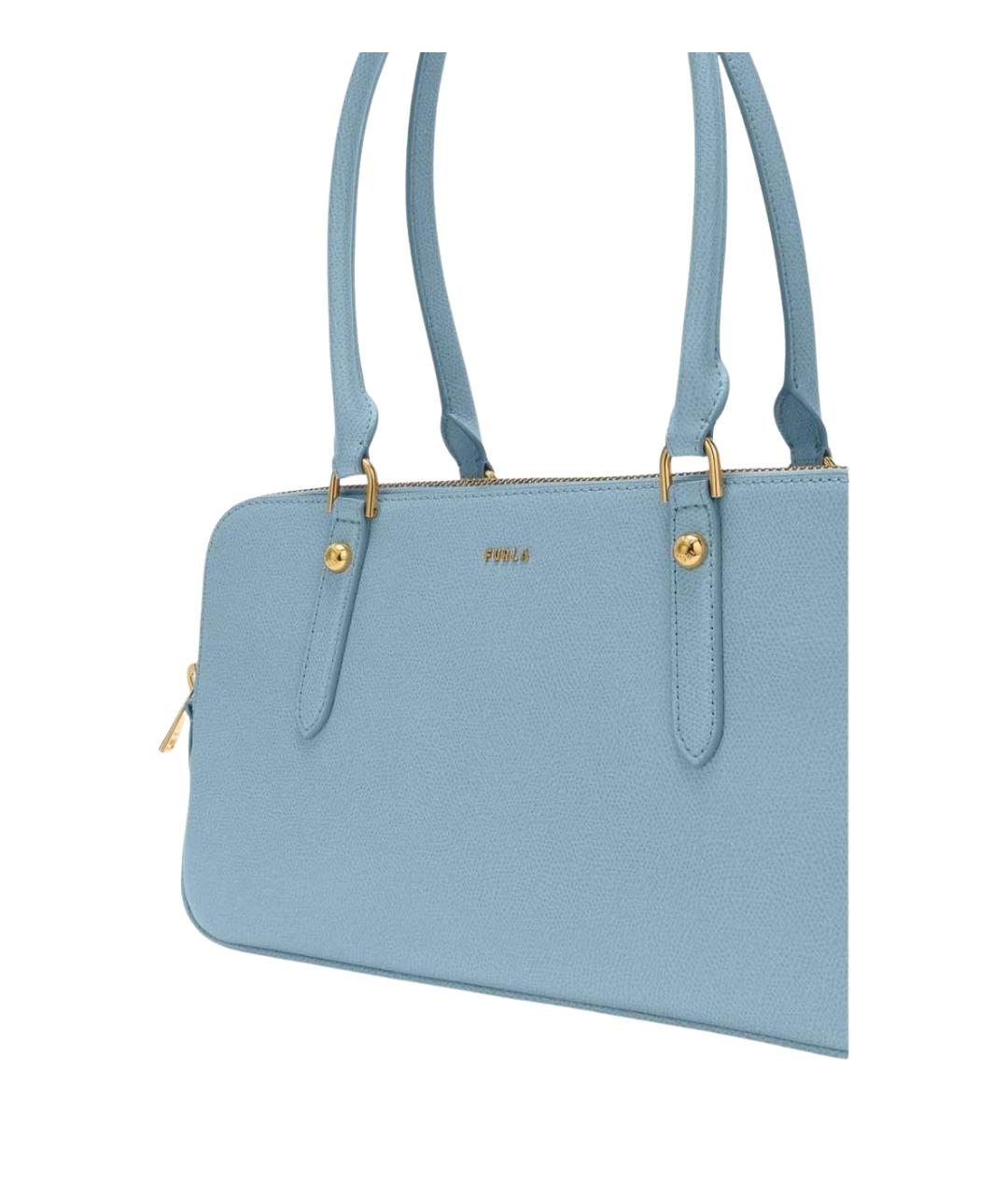 FURLA Голубая кожаная сумка через плечо, фото 2