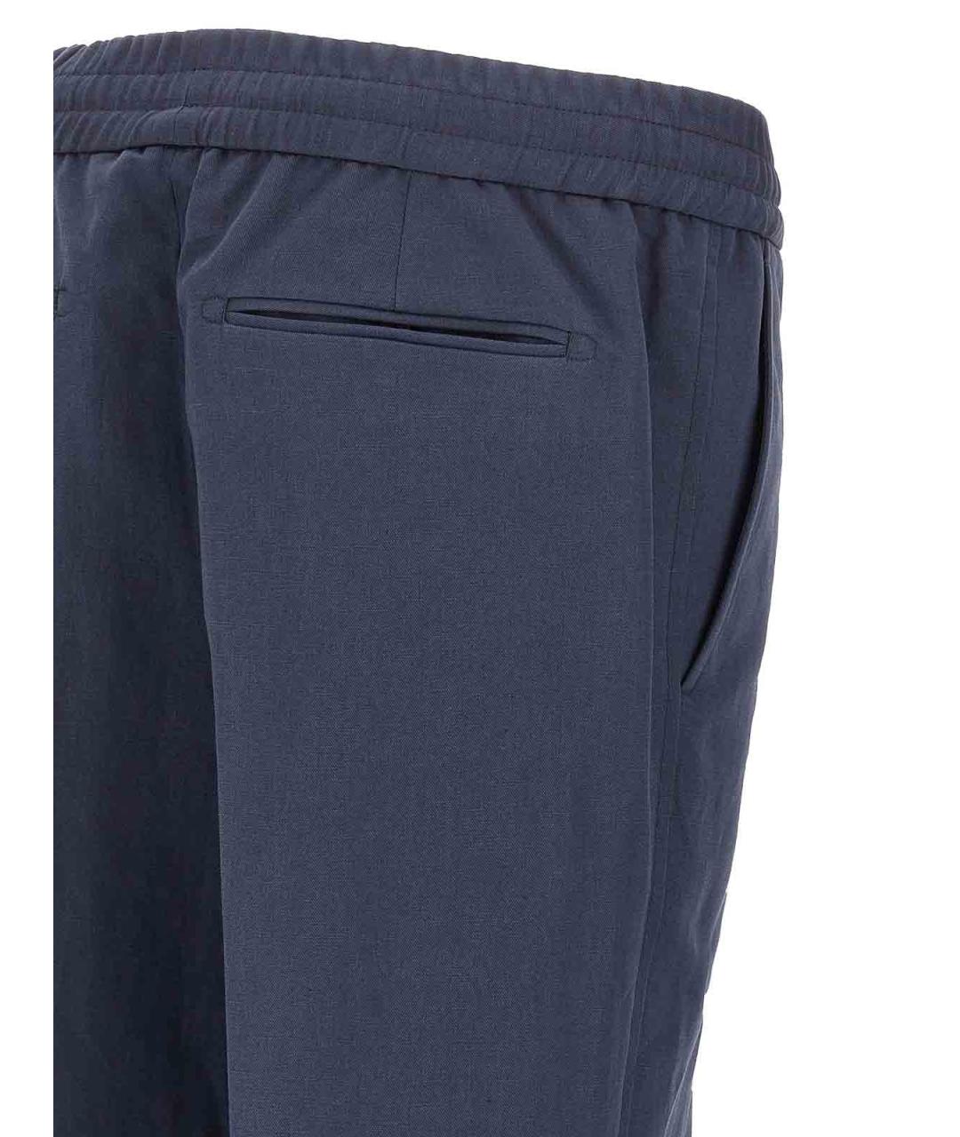 BRIONI Синие хлопковые повседневные брюки, фото 4