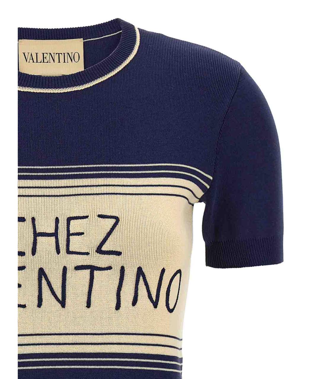 VALENTINO Синяя хлопковая футболка, фото 3