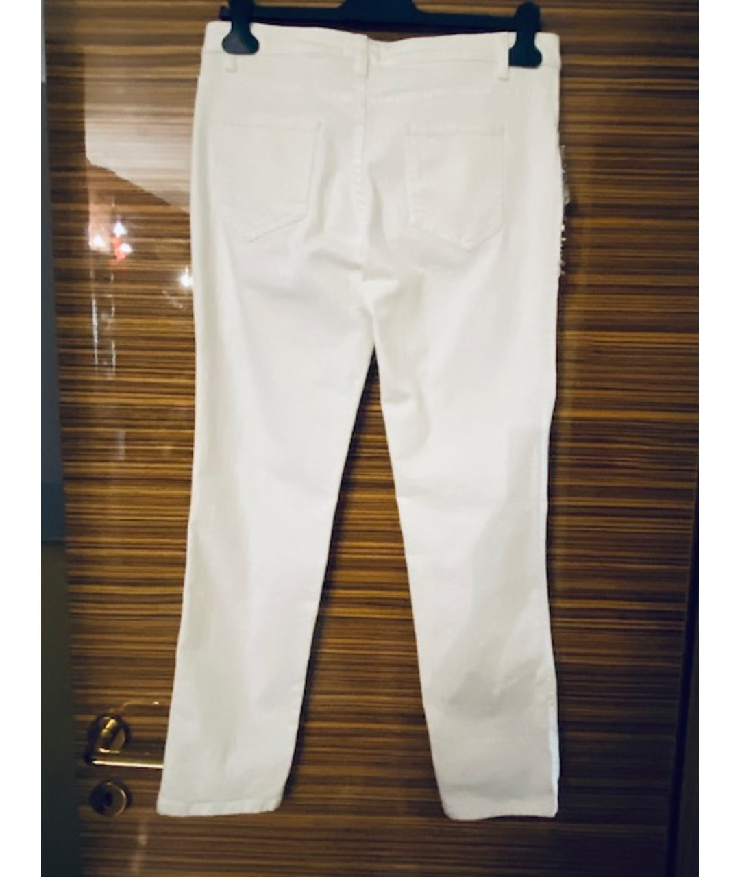 ERMANNO SCERVINO Белые хлопко-эластановые прямые джинсы, фото 2