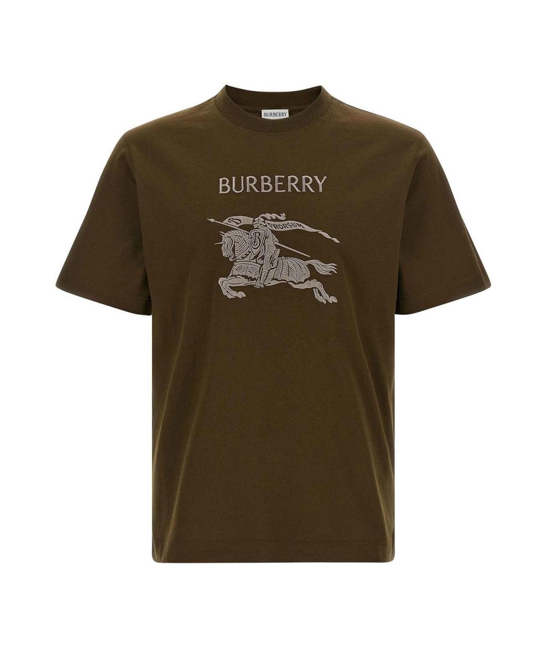 BURBERRY Зеленая хлопковая футболка, фото 1